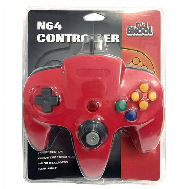 Old Skool N64 Controller for the Nintendo 64 -  Red