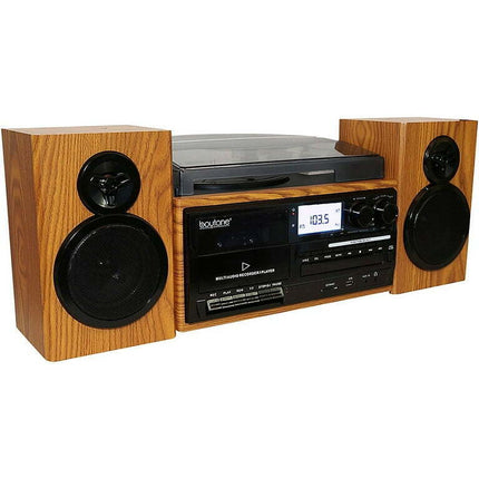 Boytone 8-in-1 Bluetooth Classic Style Record Player Walnut