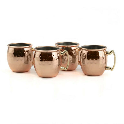Bar340 by Cambridge 2.1 oz Copper Mini Moscow Mule Mug Shot Glasses (Set of 4)