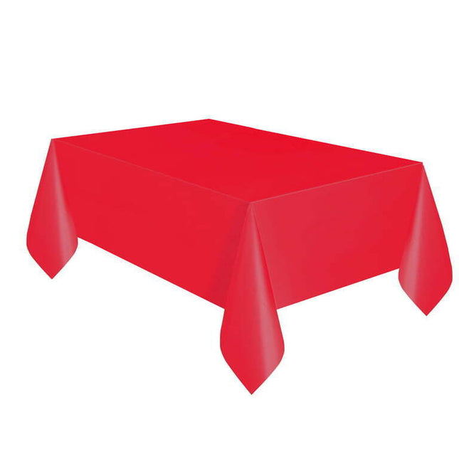 Way to Celebrate! Red Plastic Party Tablecloth, 108in x 54in