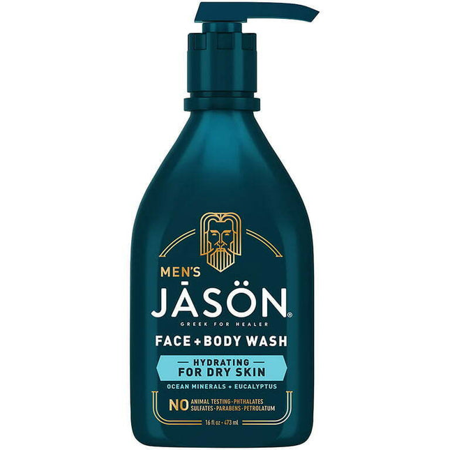 Jason Men's Hydrating 2-in-1 Face & Body Wash, 16 oz