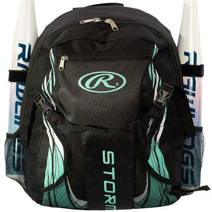 Rawlings Storm Girls Softball Bag, Black/Mint - Available in 3 Colors