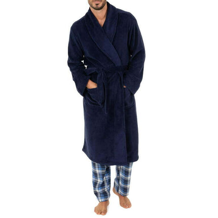 Fruit of the Loom Adult Mens Solid Plush Fleece Bathrobe One Size