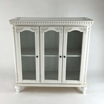 Wayborn Home Furnishings JC010W 39.5 x 39 x 14 in. Glass Door Cabinet - White