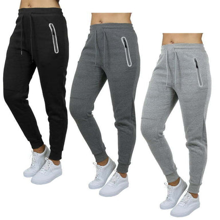 Galaxy by Harvic 3-Pack Women's Loose Fit Fleece Jogger Sweatpants (S-5XL)