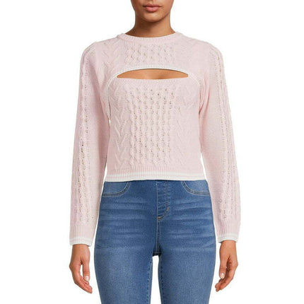Love by Design Juniors Knit Shrug Cut out Sweater