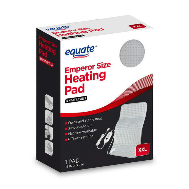Equate XXL Electric Heating Pad, 6 Heat Settings with Auto Shut Off, 18 x 33 in