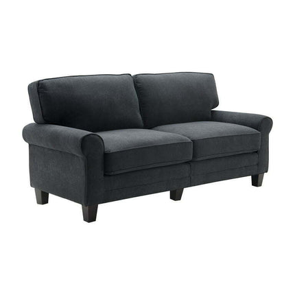 Serta Copenhagen Traditional Rolled Arm 73-inch Sofa, Charcoal Fabric