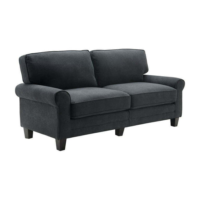 Serta Copenhagen Traditional Rolled Arm 73-inch Sofa, Charcoal Fabric