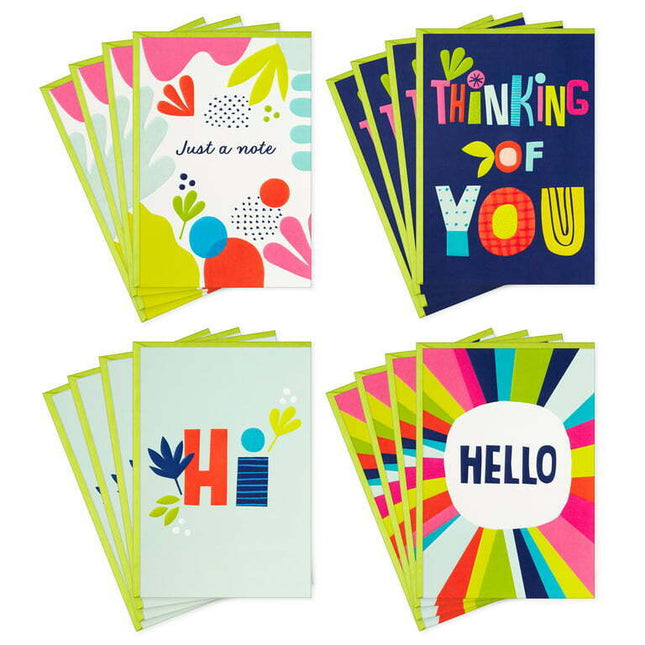 Hallmark Blank Cards Assortment, 16 Cards and Envelopes (Colorful Notes)