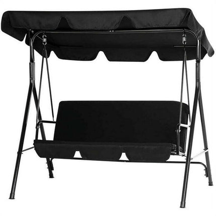 AECOJOY Stainless Steel Porch Swing - Black