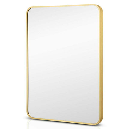 Costway 22''x 30''Bathroom Wall Mounted Mirror Aluminum Alloy Frame Decor Gold