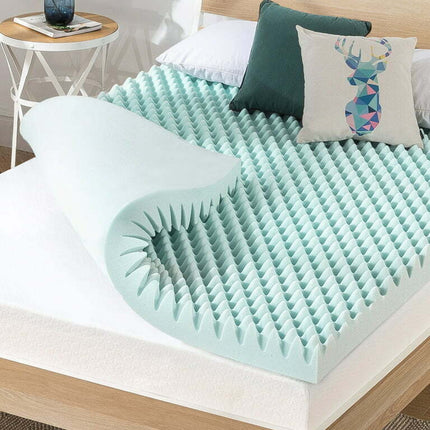 Mellow 4" Cooling Gel Egg Crate Memory Foam Mattress Topper, Queen