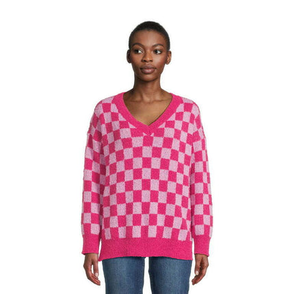 Dreamers By Debut Women's Oversized Tunic V Neck Sweater, Midweight