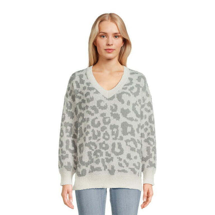 Dreamers By Debut Women's Oversized Tunic V Neck Sweater, Midweight