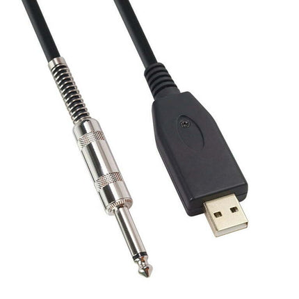Usb Guitar Cable Usb Male To 6.35Mm 1/4 Ts Mono Connector Adapter Cord (2M)