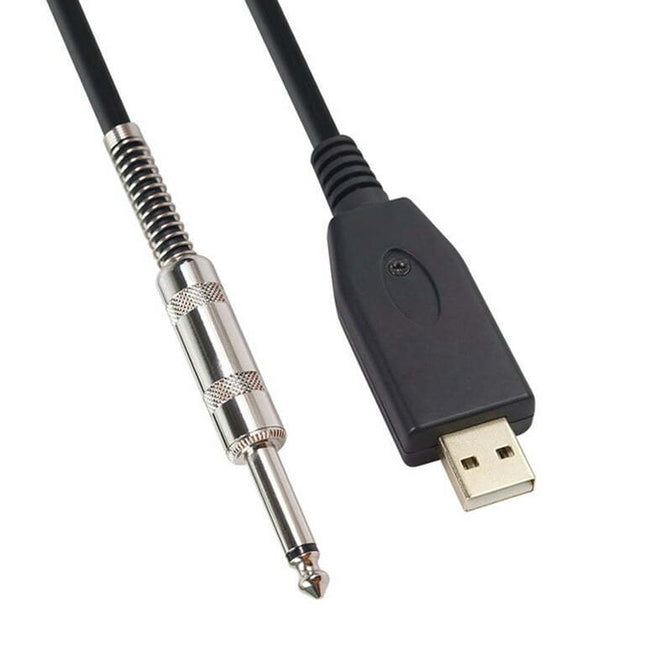 Usb Guitar Cable Usb Male To 6.35Mm 1/4 Ts Mono Connector Adapter Cord (2M)