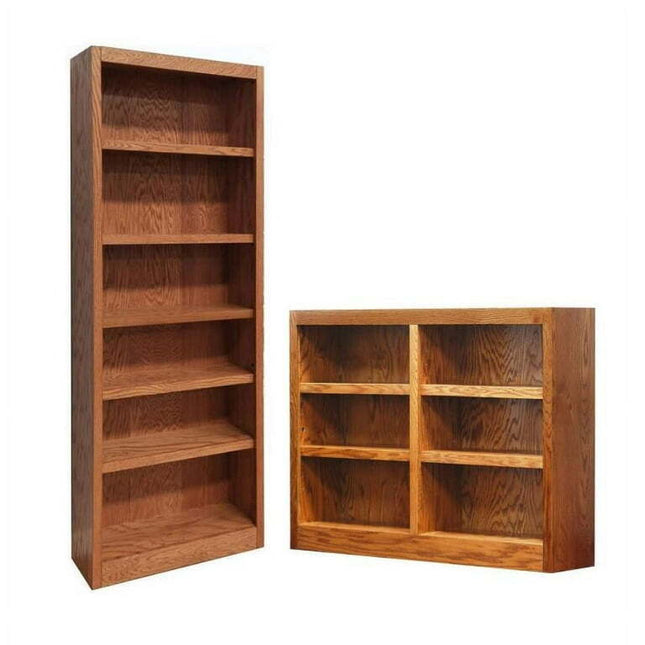 Home Square 2-Piece Set with 84" Tall 6-Shelf Bookcase Tall Double Wide Bookcase