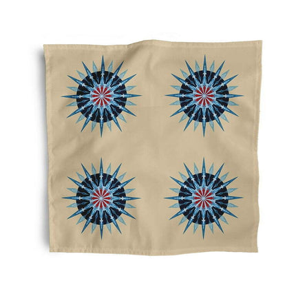 Simply Daisy 18" x 18" Taupe Sea Wheel Napkins, Set of 4