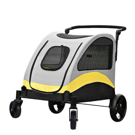 BingoPaw 4 Wheels Pet Carrier Dog Stroller, Gray, 25"L x 41"W x 46"H