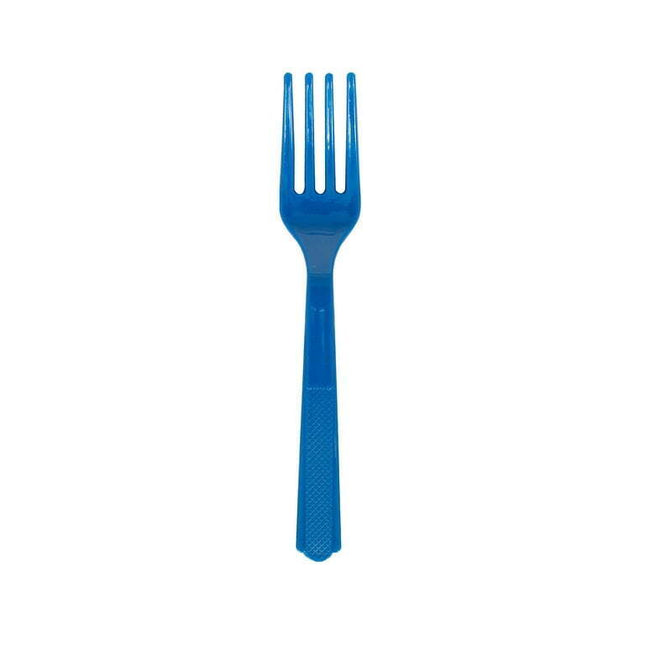 Way to Celebrate! Electric Blue Plastic Forks, 24ct