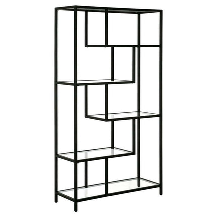 Evelyn&Zoe Modern/Contemporary 68" Tall Blackened Bronze Bookcase