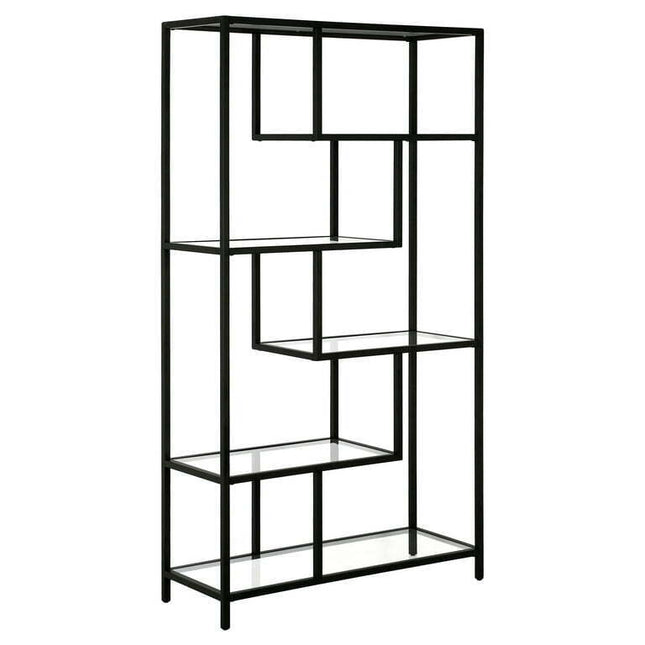 Evelyn&Zoe Modern/Contemporary 68" Tall Blackened Bronze Bookcase