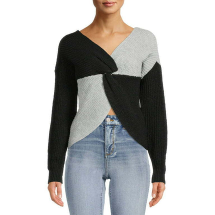 No Boundaries Juniors Twisted Front Sweater