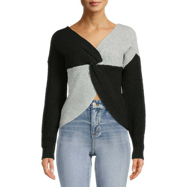 No Boundaries Juniors Twisted Front Sweater