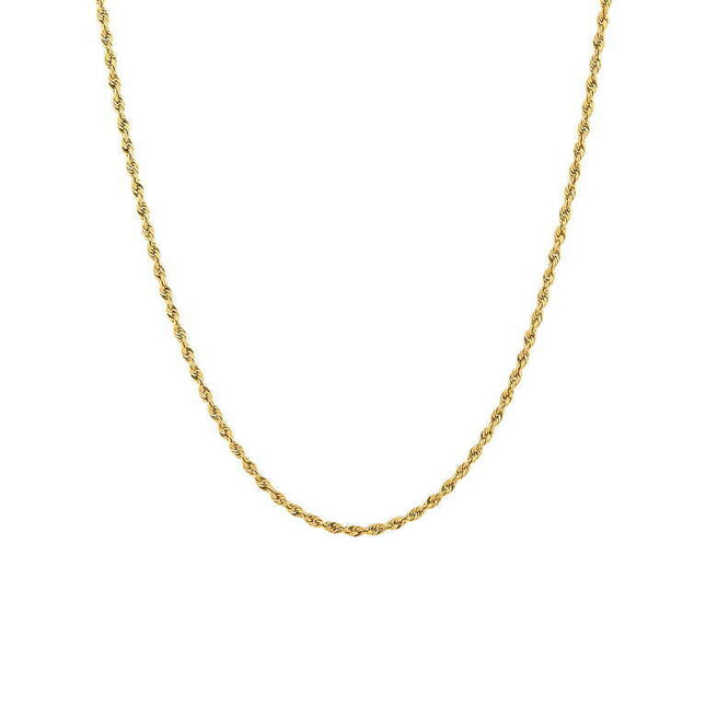 Brilliance Fine Jewelry 1.6MM 10K Yellow Gold Polished Rope Chain Necklace, 24"