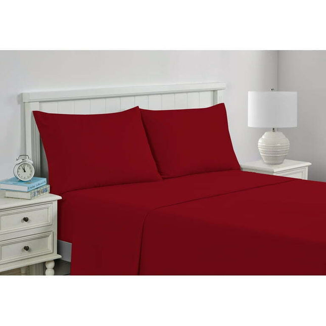 Your Zone Kids Soft Microfiber Sheet Set, Red, Full, 4 Pieces, Easy Care