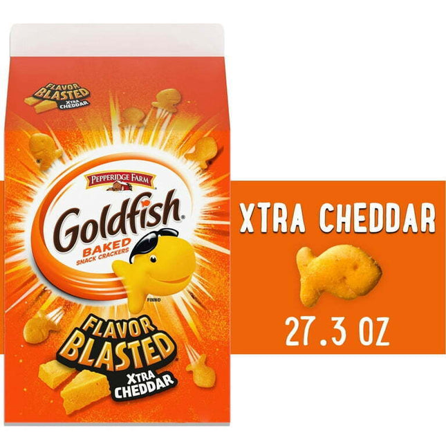 Goldfish Flavor Blasted Xtra Cheddar Cheese Crackers, 27.3 oz Carton