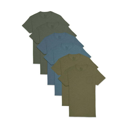 Fruit of the Loom Men's Pocket T-Shirts, 6 Pack, Sizes S-3XL