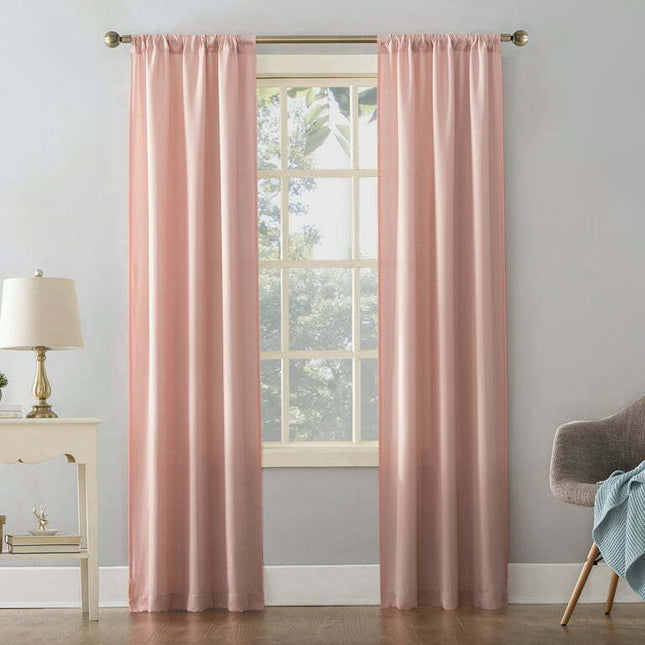 Mainstays Textured Solid Curtain Single Panel, 38" x 84", Blush