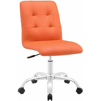 Modway Prim Armless Midback Leatherette Office Chair, Multiple Colors