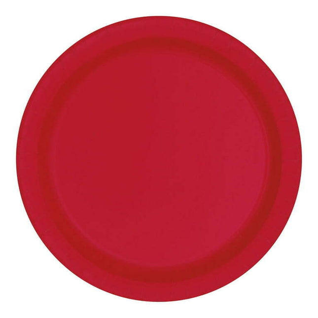Way to Celebrate! Red Paper Dinner Plates, 9in, 20ct