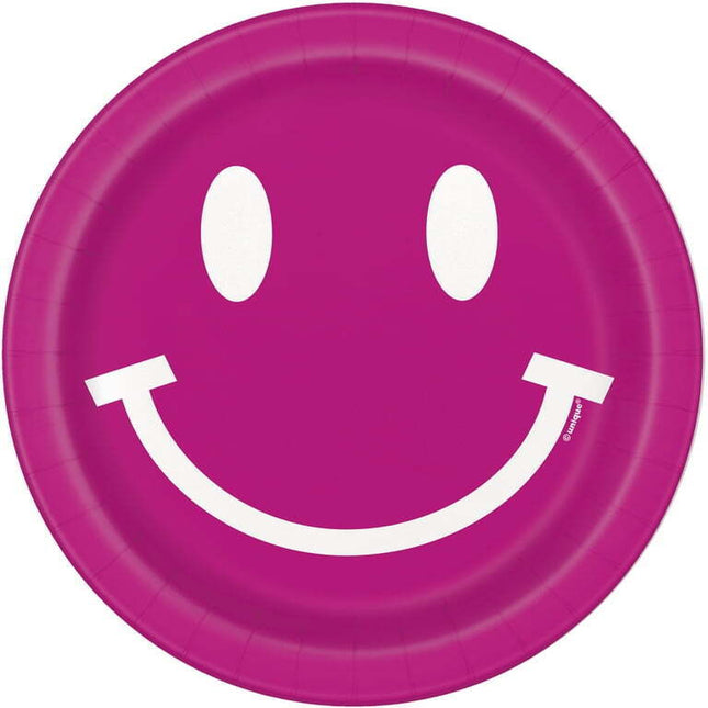 Way to Celebrate! Cheerful Pink Paper Dessert Plates, 7in, 10ct
