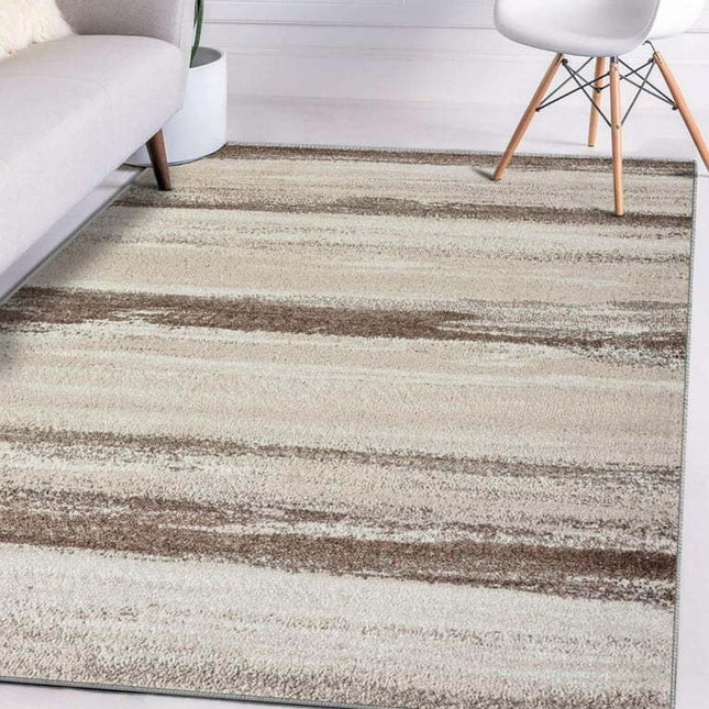 Luxe Weavers Lagos Collection 7501 Brown and Beige 2x3 Abstract Area Rug