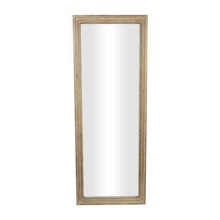 DecMode 27" x 72" Brown Tall Wall Mirror with Layered Beaded Frame