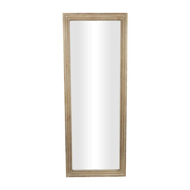 DecMode 27" x 72" Brown Tall Wall Mirror with Layered Beaded Frame