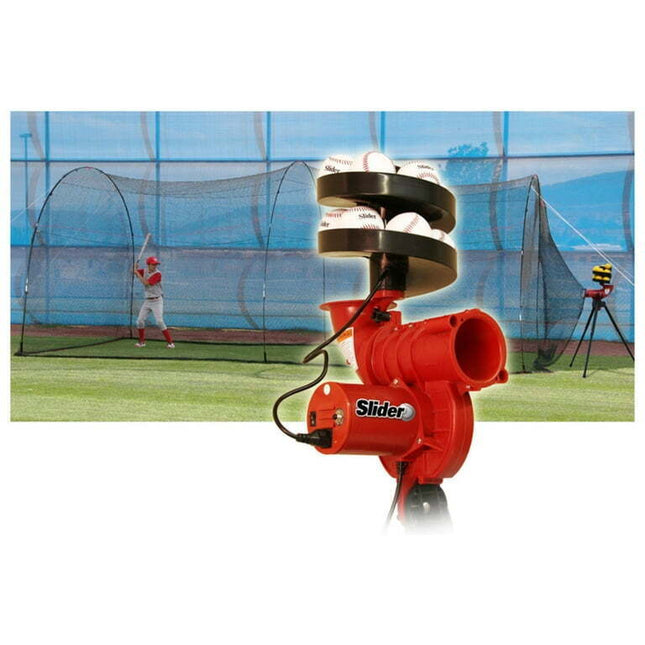 Heater Slider Pitching Machine & PowerAlley Batting Cage Package