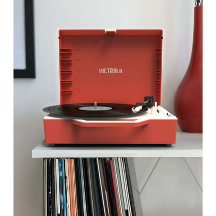 Victrola Re-Spin Sustainable Bluetooth Suitcase Record Player- Red