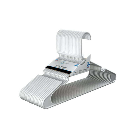 Mainstays Clothing Hangers, 18 Pack, White, Durable Plastic