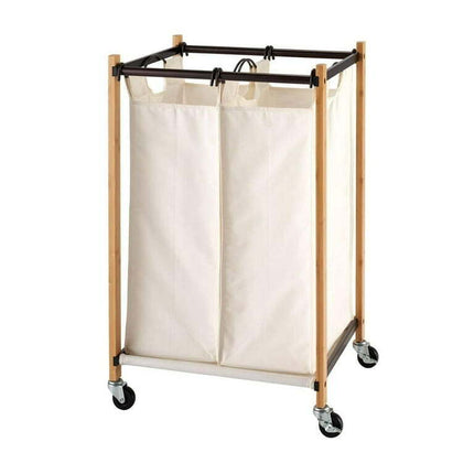 Trinity  Basics 2-Bag Laundry Cart Brown