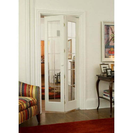AWC Model 537 Pioneer Glass Bifold Door 24"wide x 80"high Unfinished Pine