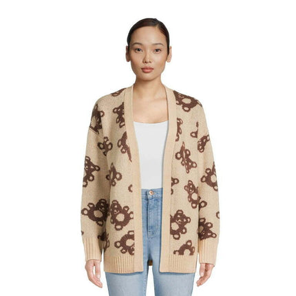No Boundaries Juniors’ Jacquard Cardigan Sweater, Midweight, Sizes XS-3XL