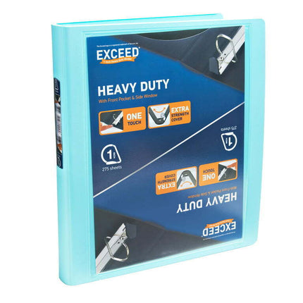Exceed 3-Ring Heavy Duty Binder, 1” Uk Baby Jade, Slant Ring