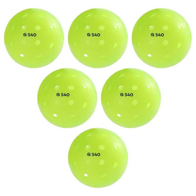 A11N S40 Outdoor Pickleball Balls- USA Pickleball Approved, 6-Pack, Neon Green