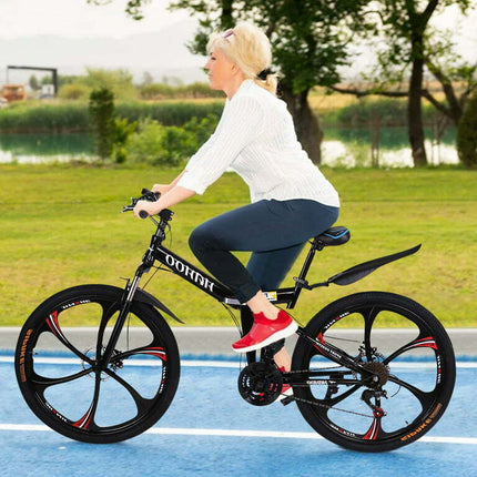26 Inch Mountain Bike With 21 Speed Dual Disc Brakes Full Suspension Non-slip