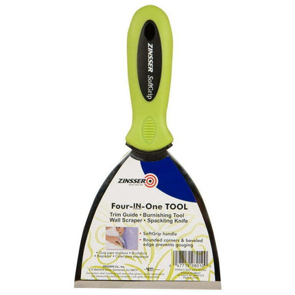 Zinsser 98010 Non-Slip Handle Stainless Steel 4-In-1 Wallpaper Trim Tool 4.5 in.